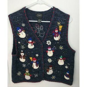 Christmas Snowmen Pretty Embroidered Holiday Cheer